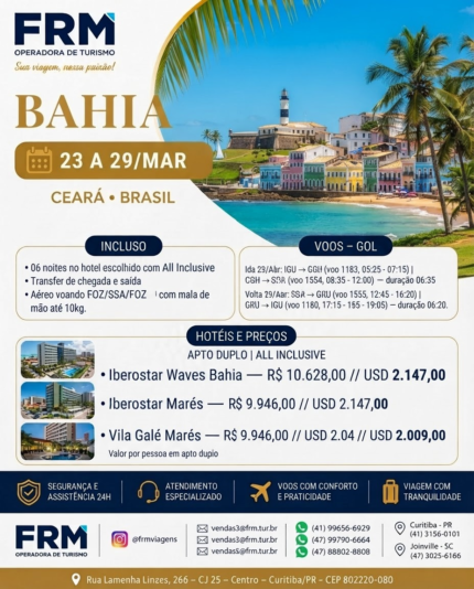 Quero viajar para a Bahia e Ceara