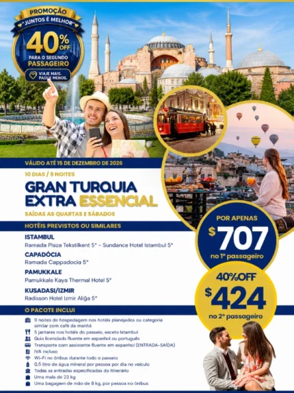 Banner promocional de Viajem para Turquia com a agência de Turismo FRM Viagens e Dorak